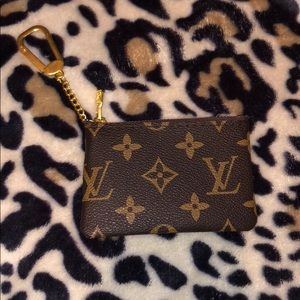 Brown monogram key pouch (key cles)